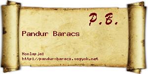 Pandur Baracs névjegykártya